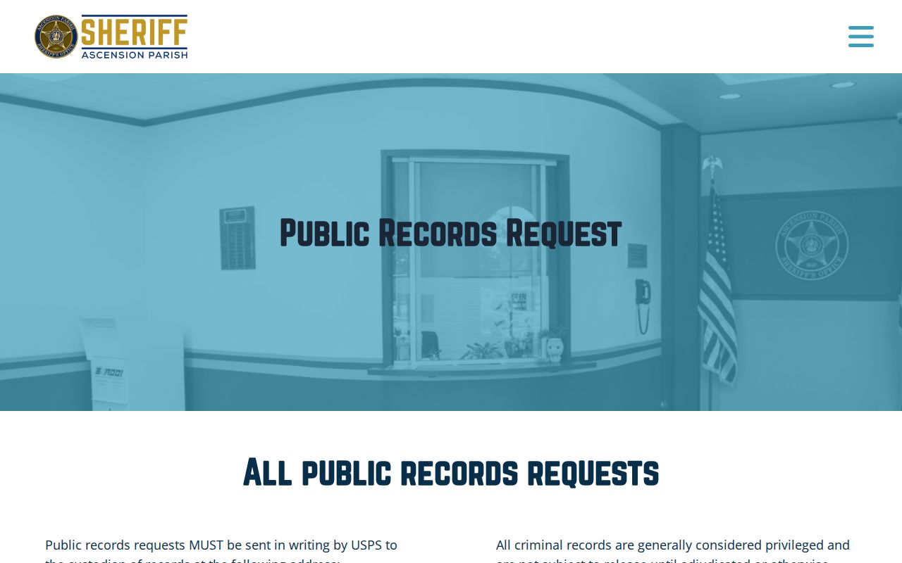Ascension Parish release records request instructions