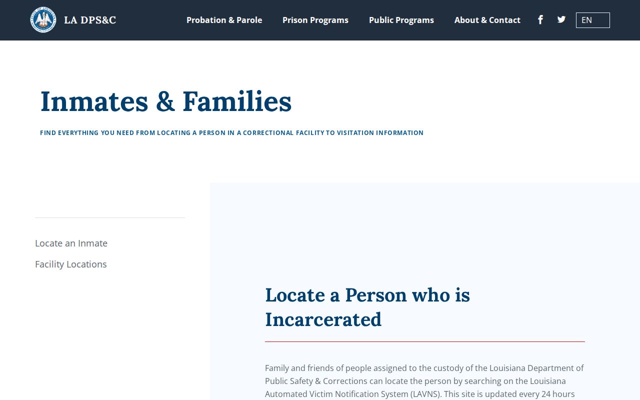 Louisiana DPS and Corrections Ascension Parish release search guidance